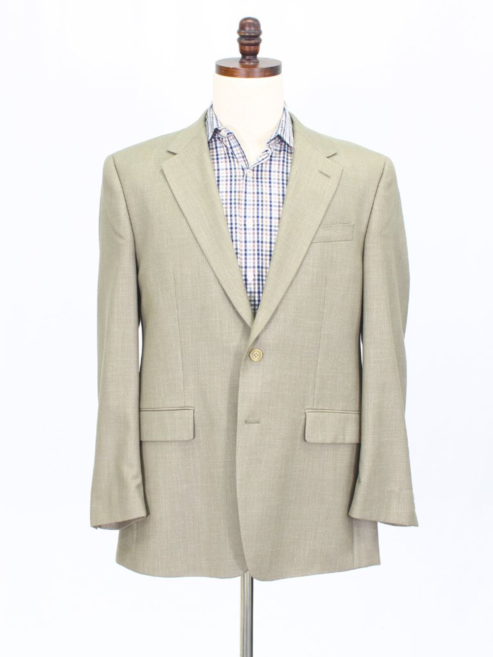 Chaps 40R Beige Blazer Sport Coat Jacket 2-Button Solid Y451